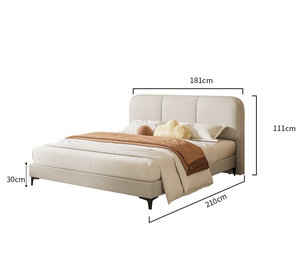 Sang Trọng Hiện Đại Phong Cách Bắc Âu Da Vua Kích Thước Giường Với Bò Da Bọc Và Gỗ Frame-10cm Độ Dày - Product Image 2
