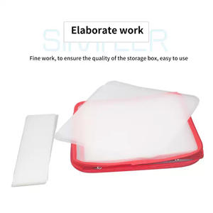 חם מכירה 64 קישוטי חג אחסון בד קריסמס שקוף אחסון רוכסן פלסטיק pc בית ארגון - Product Image 6