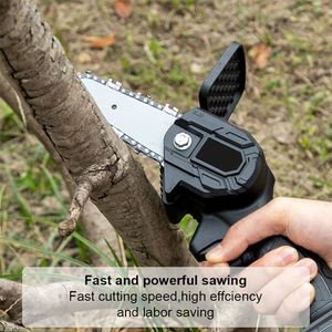 Motosierra Eléctrica Mini de 4 Pulgadas y 21V, Cortadora de Ramas de Árboles, Herramienta de Jardinería y Carpintería de Una Mano, Venta al Por Mayor - Product Image 5
