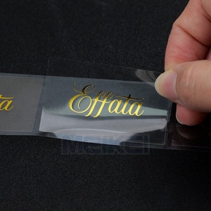 Rõ ràng Vinyl Logo Sticker vàng lá dập cao trong suốt PP rõ ràng chết cắt Logo sticker cho chai - Product Image 1