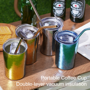 Wholesale Custom logo 280ml Portable Travel Cup Tumbler <b>Double</b> <b>Wall</b> Insulated Vacuum Pure Titanium Coffee <b>Mug</b> - Product Image 2