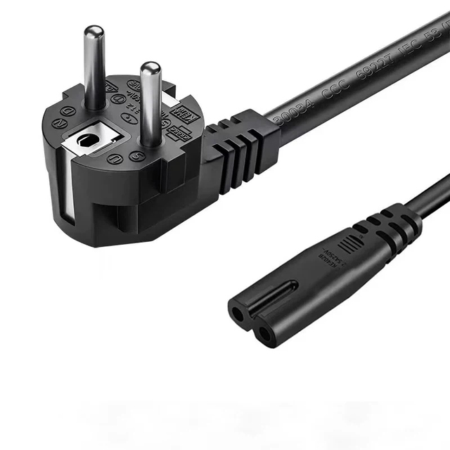 EU Standard Plug to C7 Figure 8 Power Cord CEE 7/7 European AC Cable for TV Audio Printer
