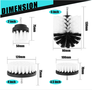 Ensemble de brosses de nettoyage pour perceuse, couleur blanche, 5 pièces, brosse de nettoyage puissante pour perceuse, 2''/3.5'/4'/5'/5'/5.5'' - Product Image 3