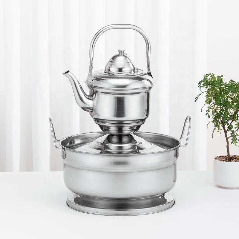 Professional Factory Offer Stainless Steel Tea Samovar Teapot Morocco  Turkish Kettle
