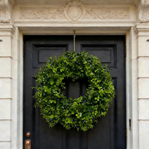 Corona Redonda de Flores Artificiales de Eucalipto, Hecha a Mano, Ecológica, Decorativa para Fiestas, Navidad, Puerta, Pared y Hogar - Product Image 2