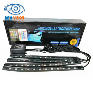 Luz Ambiental LED para Auto <span class=keywords><strong>con</strong></span> USB, <span class=keywords><strong>Luces</strong></span> <span class=keywords><strong>de</strong></span> Neón, Retroiluminación, Control por Música a través <span class=keywords><strong>de</strong></span> Aplicación, RGB, Luz Decorativa Interior para Auto - Product Image 2