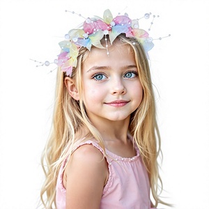 Guirlande florale arc-en-ciel vibrante pour enfants, idéale pour séance photo <span class=keywords><strong>de</strong></span> princesse des forêts, couronne <span class=keywords><strong>de</strong></span> fleurs mignonne, accessoire <span class=keywords><strong>de</strong></span> cheveux, cadeau <span class=keywords><strong>de</strong></span> fête - Product Image 1