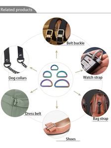 Nolvo World 35mmトライアングルブラスブラックマットフラットメタルヘビーデューティーDリングバックル溶接Dシェイプループ、スクリューストラップコネクタ付き - Product Image 2