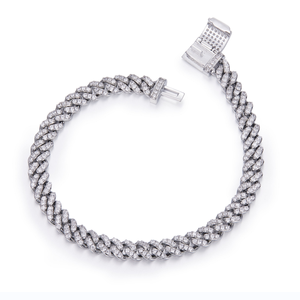 Women's Classic Style Christian Religious Sterling Silver Cuban <b>Bracelet</b> Fine Chain Link <b>Tennis</b> Bangle Moissanite Elegant Design - Product Image 1