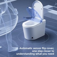 Toilette intelligente avec bidet, entièrement automatique, commande vocale, modèle tout-en-un, céramique, électrique, usage domestique, sans restriction de pression d'eau