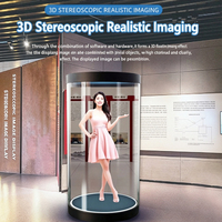 Écran holographique multi-tailles avec interaction IA, tube holographique 3D, affichage holographique transparent pour magasin de détail