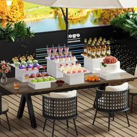 Présentoir en acrylique blanc pour table de desserts, support à gâteau d'anniversaire pour fêtes en extérieur, plateau à fruits, étagère de rangement - Fabricant