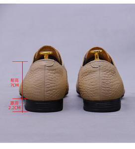 Zapatos de cuero con punta redonda y estampado de cocodrilo para hombre, zapatos Debut de cuero modernos para uso formal de negocios para hombre - Product Image 6