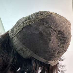 باروكة شعر طبيعي قصيرة عالية الجودة بدون غراء، شبكة مرنة، تسريحة بوب، لون أسود طبيعي أو ملون، حجم متوسط للنساء - Product Image 3