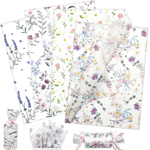 Custom <b>Tissue</b> <b>Paper</b> Packaging White <b>Colorful</b> Print Flower Pattern Gift Wrapping <b>Paper</b> Clothing <b>Tissue</b> <b>Paper</b> With Logo - Product Image 1