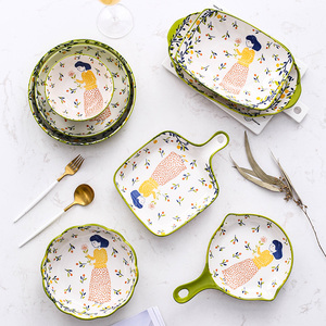 Đĩa Sứ Dineer Bộ Đồ Ăn Hoa Bộ Đồ Ăn Bắc Âu Vẽ Tay 16 Tấm Màu Bộ Đồ Ăn Bằng Gốm - Product Image 6