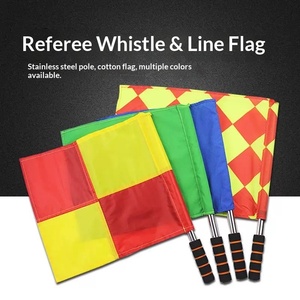 Drapeaux de signalisation pour arbitre de football - Tige en acier inoxydable, surface en coton, pliable et portable - Product Image 4