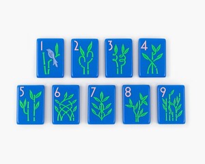 Blue Acrylic <b>Mahjong</b> <b>Set</b> Colorful Dragonfly Floral Pattern Portable Game Tiles for Home Entertainment - Product Image 3