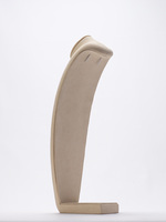 Buste de mannequin en microfibre beige pour l'affichage de colliers, coque extérieure en MDF, logo et taille personnalisés disponibles