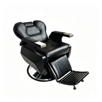 Fauteuil de Barbier Hydraulique Professionnel Noir Inclinable, Chaise de Salon Pivotante à 360°, Réglable en Hauteur, avec Repose-Pieds pour Salon de Coiffure et Rasage