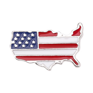 免费样品廉价定制金属锌合金搪瓷国家美国美国国旗翻领国庆徽章 - Product Image 4