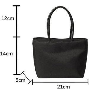 Sac fourre-tout en nylon réutilisable personnalisé avec logo, petit sac à main à poignée supérieure, sac à bandoulière, sac de navetteur, pour le travail, les voyages et le shopping - Product Image 2