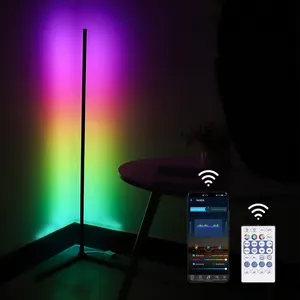 Moderna camera da letto semplice lampada da terra a Led RGB luce da terra che cambia colore lampada da terra ad angolo con supporto per luce da ballo con telecomando