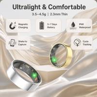 Anillo Inteligente IP68 Resistente al Agua, Monitor de Actividad Física, Monitor de Salud, Monitor de Sueño, Carga Magnética, Compatible con Android e IOS