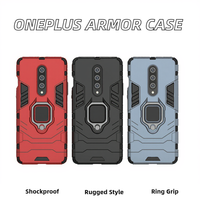 Coque de protection antichoc en PC et TPU avec anneau de support pour téléphones mobiles OnePlus 11, 10, 7, 7T, 8, 8T Pro, 9R, Nord, N10, N100 – Nettoyage inclus