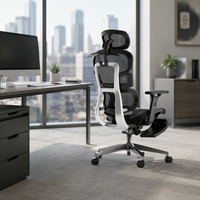 Chaise de bureau exécutive à dossier haut en maille, chaise pivotante ergonomique pour ordinateur, adaptée aux espaces de travail professionnels