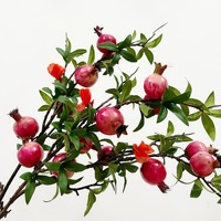 Kunstmatige 5-koppige kleine granaatappeltakken, mini-granaatappelvruchten, decoratief ornament voor woonkamer, tv-kast en tafel