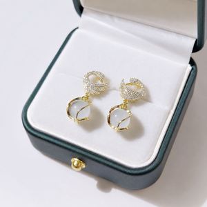 Nouvelles boucles d'oreilles en pierre œil de chat Little Swan avec pendentif de haute qualité et boucles d'oreilles en diamant tendance - Product Image 4