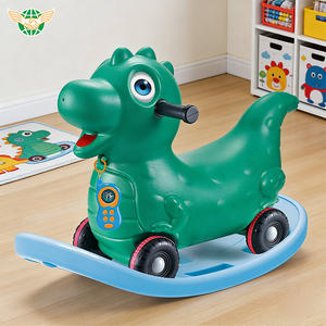 Mainan Mobil Tunggang Anak 2 in 1 Dinosaurus Kartun Besar dengan Papan Goyang dan Mainan Ponsel - Product Image 3