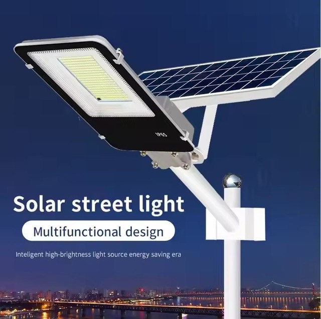 Solar Smart Street Light 300W IP67 Waterproof Remote Control Dusk-to-Dawn Sensor LED Outdoor Road Lamp CE RoHS 5-Year Warranty