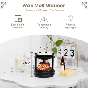 Fondeur de cire parfumé en forme de lampe en métal noir créatif unique avec <span class=keywords><strong>volcan</strong></span> en résine à l'intérieur - Product Image 2