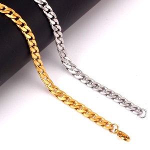 Wholesale 18K PVD Plated Dainty Chunky Fashion Cuban <b>Chain</b> Link Bracelet Stainless Steel Jewelry Bracelets for Weddings Couples - Product Image 6