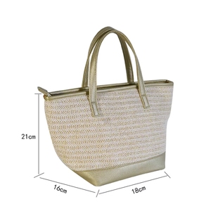 Bolso Tote de Gran Capacidad con Asa de Paja para la Playa, Verano, para Mujer, Moda Casual, Bolsos Cruzados de Hombro - Product Image 3