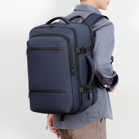 Grand sac à dos minimaliste pour ordinateur portable, imperméable et avec port USB, en tissu Oxford, extensible et léger, avec poche antivol dissimulée