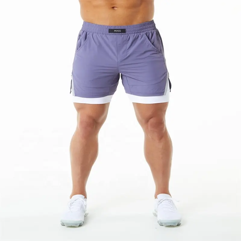 Quần short lót 5.5 inseam dệt Mens quần short phía trước trượt Túi 80% nylon 20% elastane ngắn