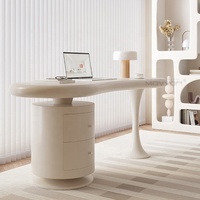 Escritorio de madera maciza de estilo crema de alta calidad, pequeño diseño moderno de lujo ligero francés para el hogar con características de forma especial