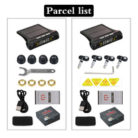 Système TPMS de surveillance de la pression des pneus pour voiture Chargement solaire Affichage LCD numérique HD Alarmes automatiques Capteurs externes sans fil TPMS