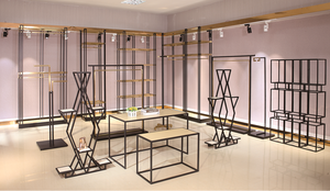 Boutique Meubles Peinture Présentoir Doré Stand <span class=keywords><strong>Pour</strong></span> Vêtements Métal <span class=keywords><strong>Chevalet</strong></span> Vêtements Rack Magasin Bras Vêtement - Product Image 3