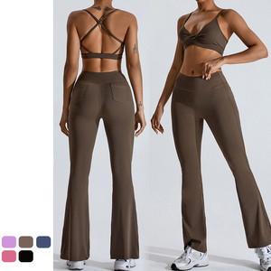 Trending Ladies Private Label Logo Sport Outfit Gym Fitness Wear Mujeres Sport Wear Jogging Yoga Trajes Gym Fitness Set para mujeres - Product Image 1