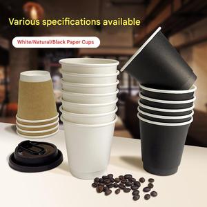 Gobelets en papier kraft blanc, noir, brun, jetables, avec logo personnalisé, 8 oz, 12 oz, 16 oz, 20 oz, pour café, gobelet à café chaud avec couvercle - Product Image 4