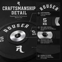 Pelat Beban Barbell Profesional CPU, Pelat Bumper Warna-warni Low Bounce, Lubang Tengah 50.4mm, Branding Kustom untuk Gym Komersial