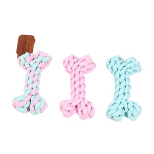 Pet Dog Chew Toy Cotton <b>Rope</b> Bone Teething Toy For Medium Large Dogs Blue Pink <b>Light</b> Blue Durable Bite Resistant Teeth Cleaning - Product Image 2