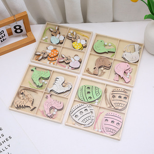 Set di Pendenti in Legno a Forma di Coniglio, Artigianali, Personalizzabili con Logo, per Pasqua - Product Image 1