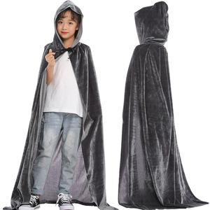 Nero rosso bianco <span class=keywords><strong>verde</strong></span> blu viola mantello Costume di Halloween con cappuccio per bambini/adulto velluto strega mantello TV e film ispirato - Product Image 2