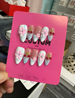 Faux ongles à presser faits main en gros, motif fleur 3D, French Manucure, dégradé nude, imprimé tigre, longs, forme amande, réutilisables, fournitures de salon personnalisées