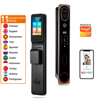 Videoportero Inteligente en Tiempo Real TUYA WIFI con Reconocimiento Facial, Cerradura Inteligente para Puerta con Cámara, Cerradura Digital sin Llave